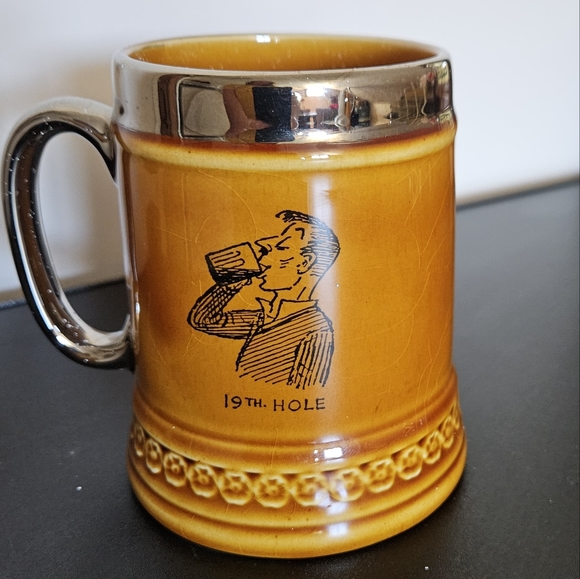 Lord Nelson Pottery England Golf Motif Coffee Beer Mug - Picture 2 of 4